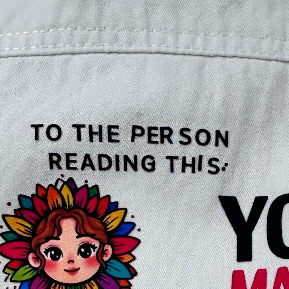 Custom White Denim Jacket “You Matter More Than You Know” Graphic size youth L - Picture 11 of 11